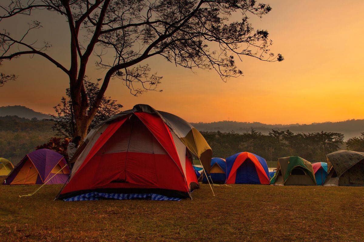 A picture of a campsite. 