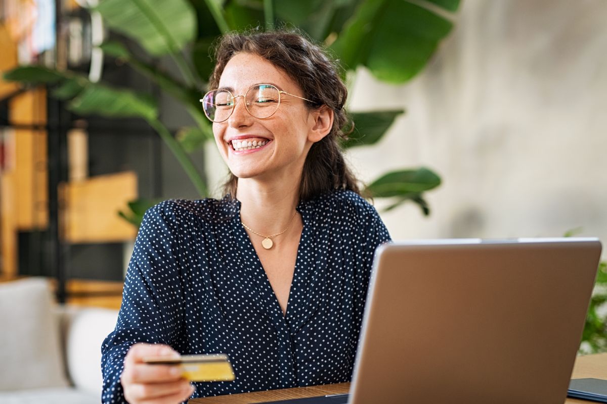 A picture of someone happy. 