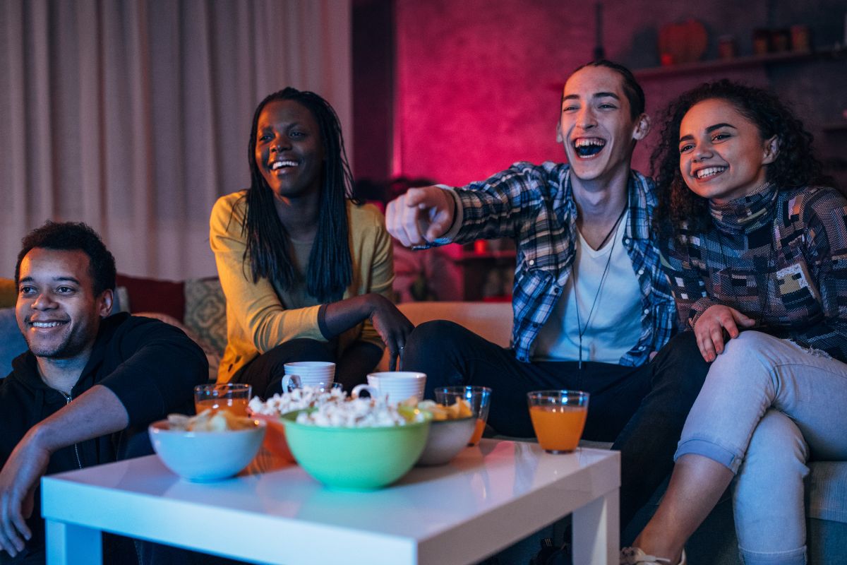 A picture of friends having fun.