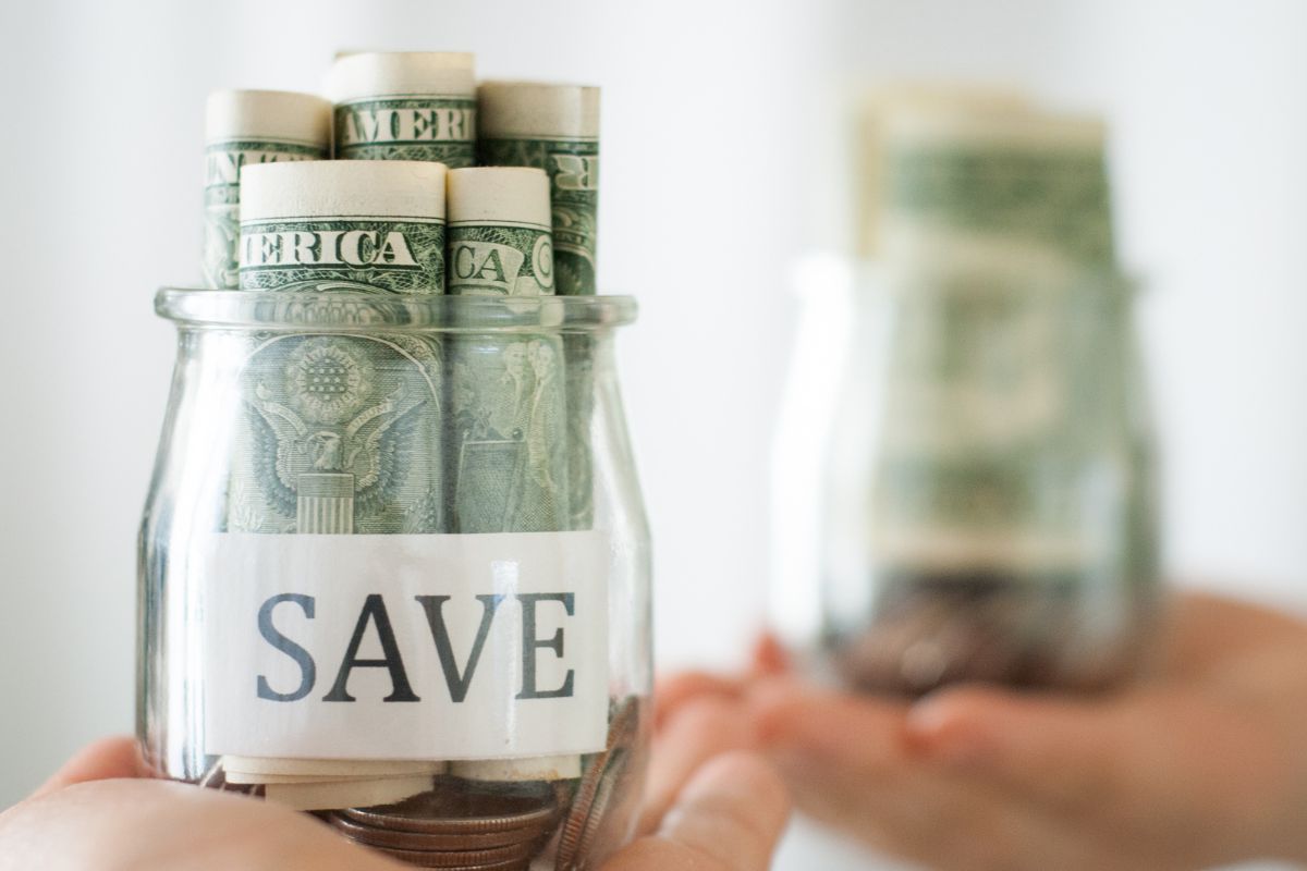 A picture of someone's saving jar. 