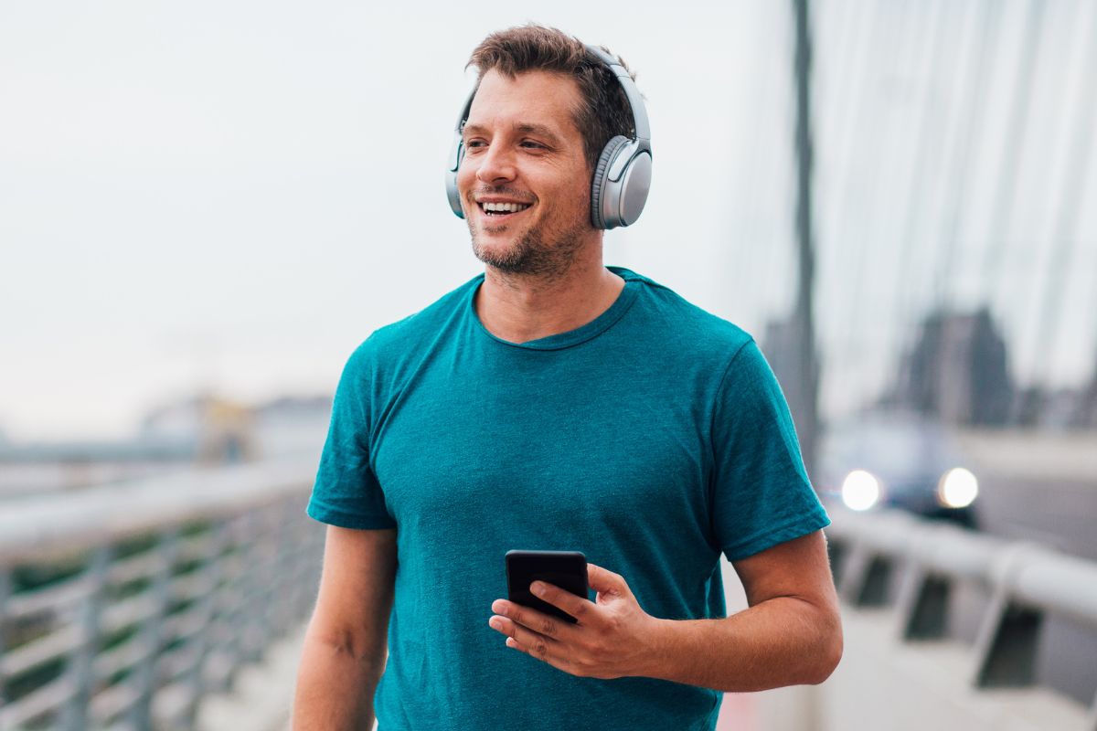 A picture of someone jogging. 