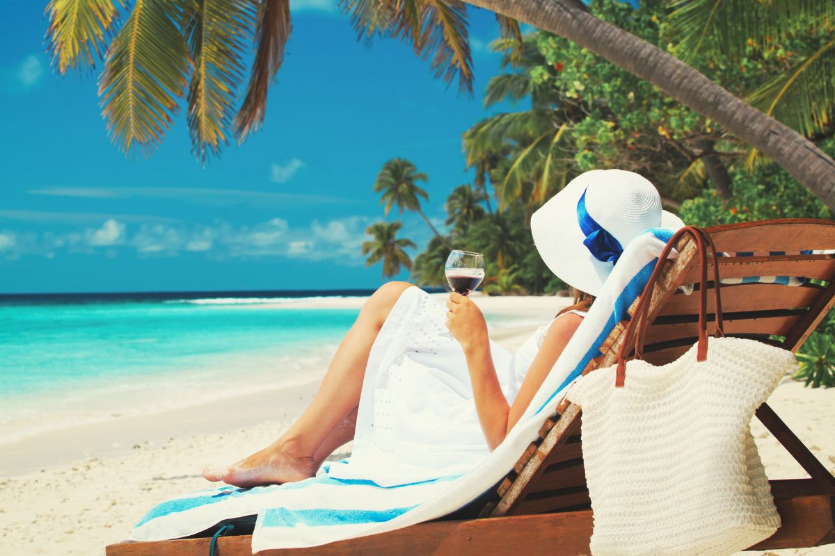 A picture of someone relaxing. 