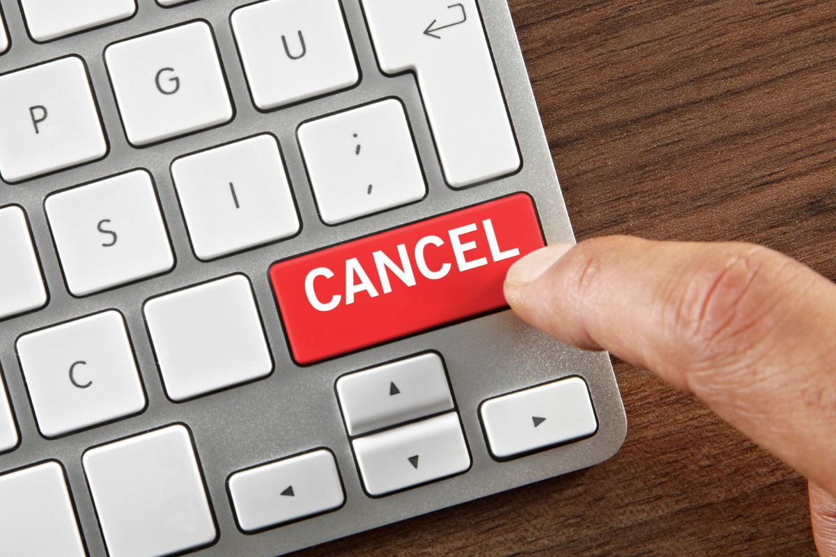 A picture of a cancel button. 