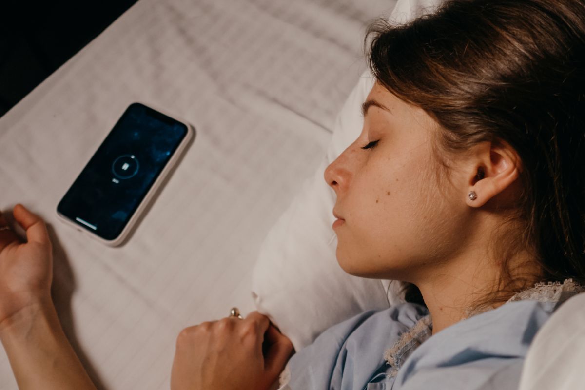 A picture of someone sleeping. 