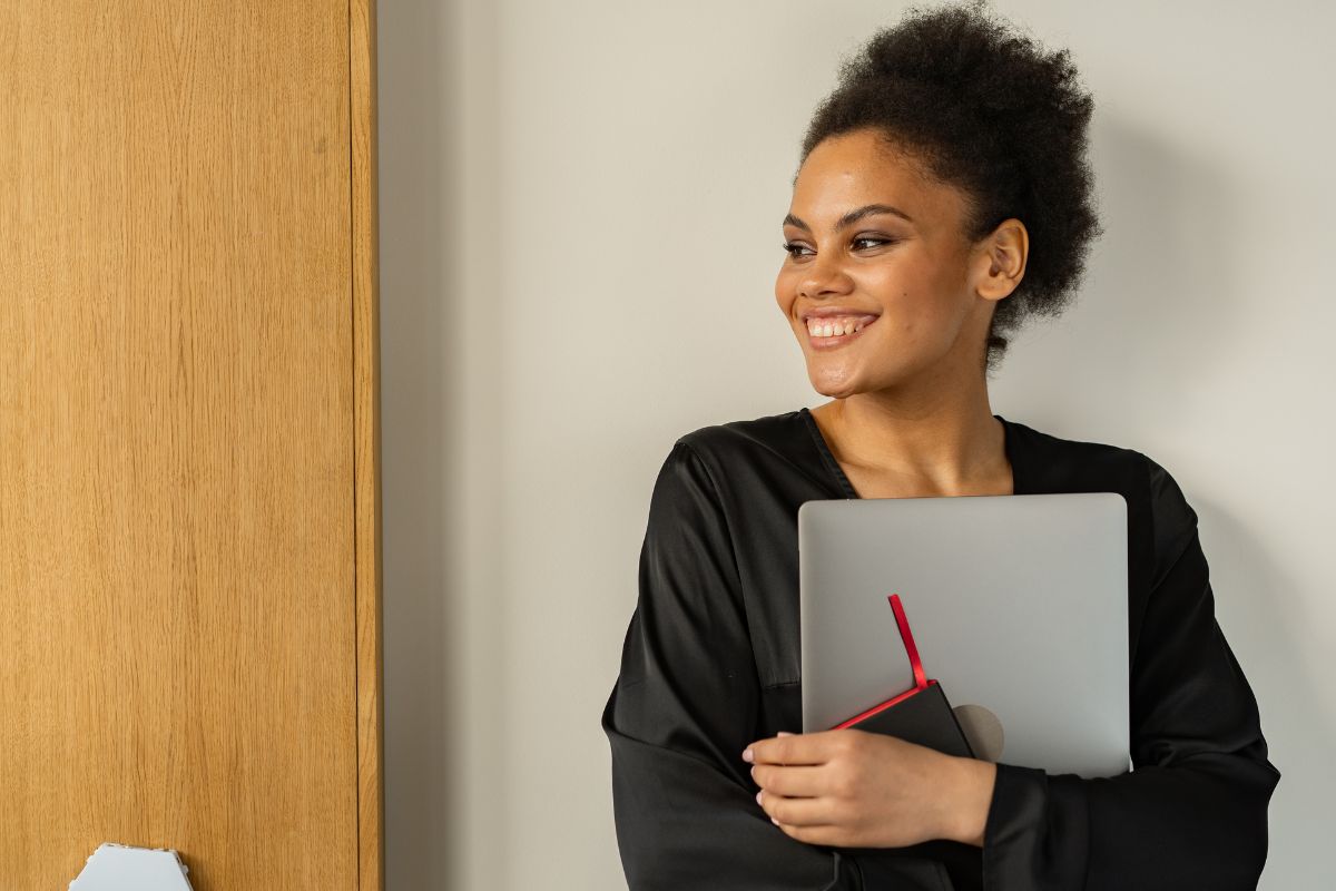 A picture of someone smiling. 
