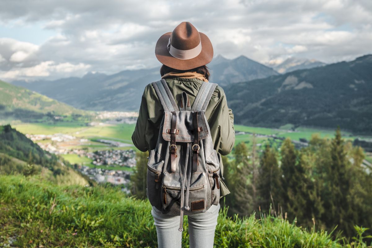 A picture of someone traveling.