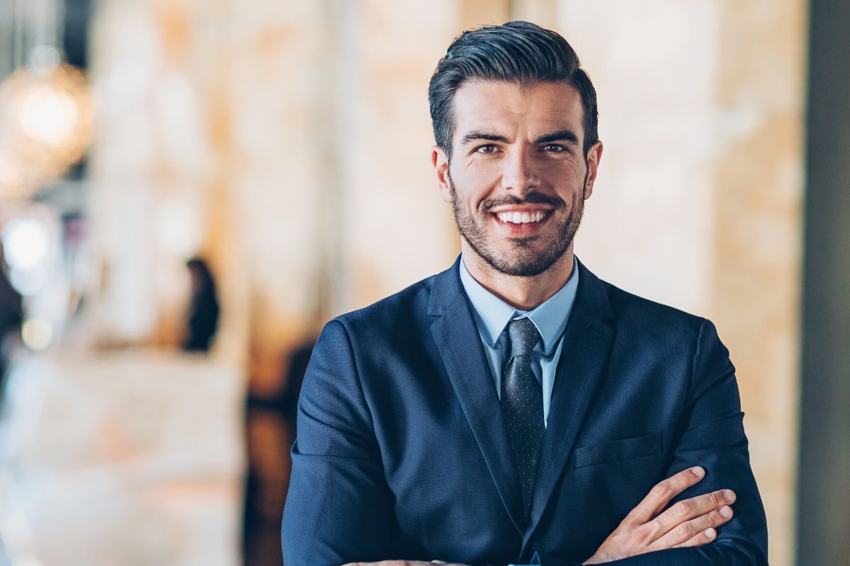 A picture of someone smiling. 