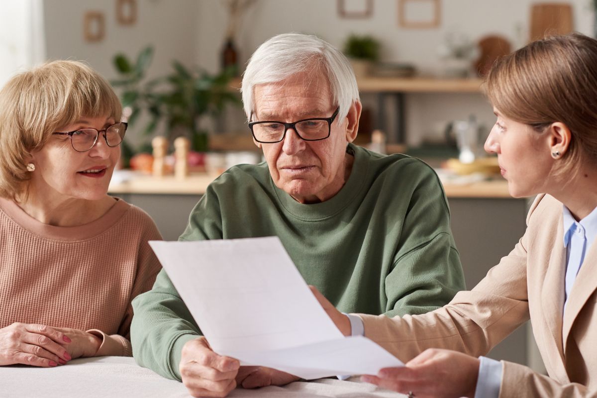 A picture of people arranging wills.