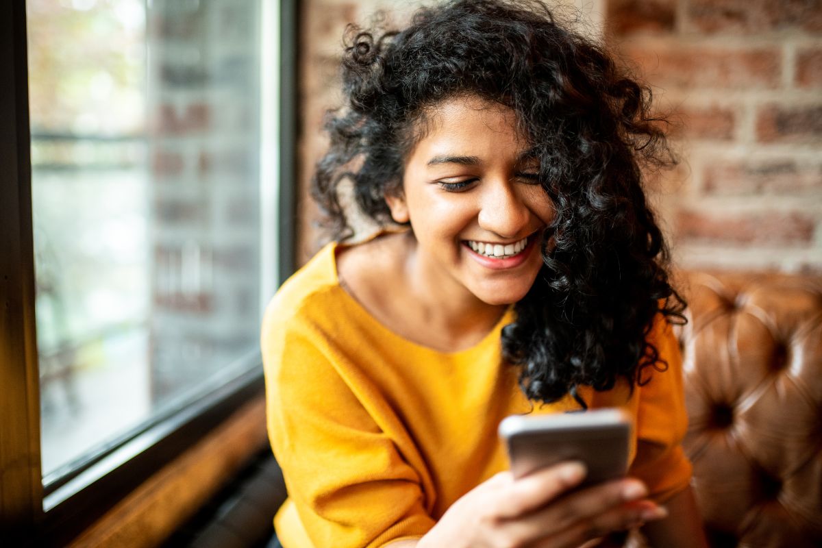 A picture of someone smiling. 