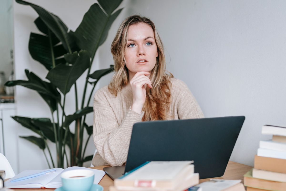 A picture of someone thinking.