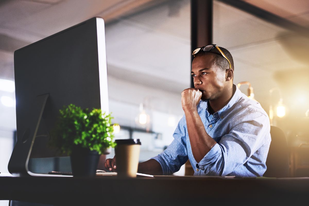 A picture of a focused person.