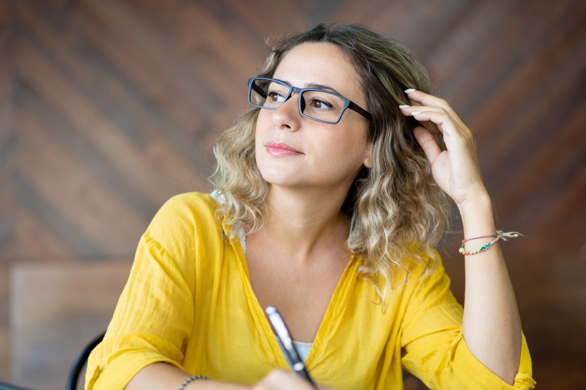 A picture of someone thinking.