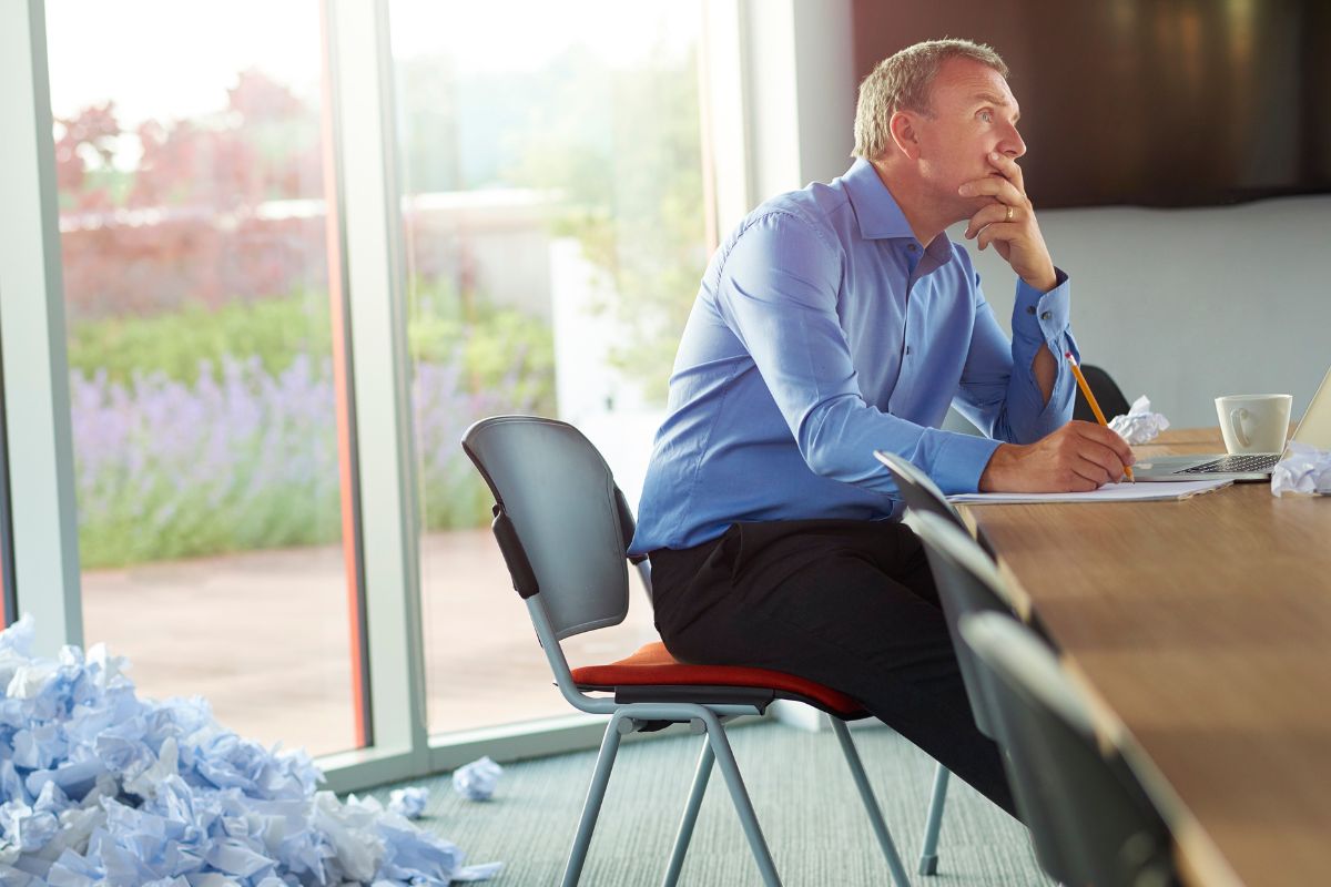 A picture of someone thinking.