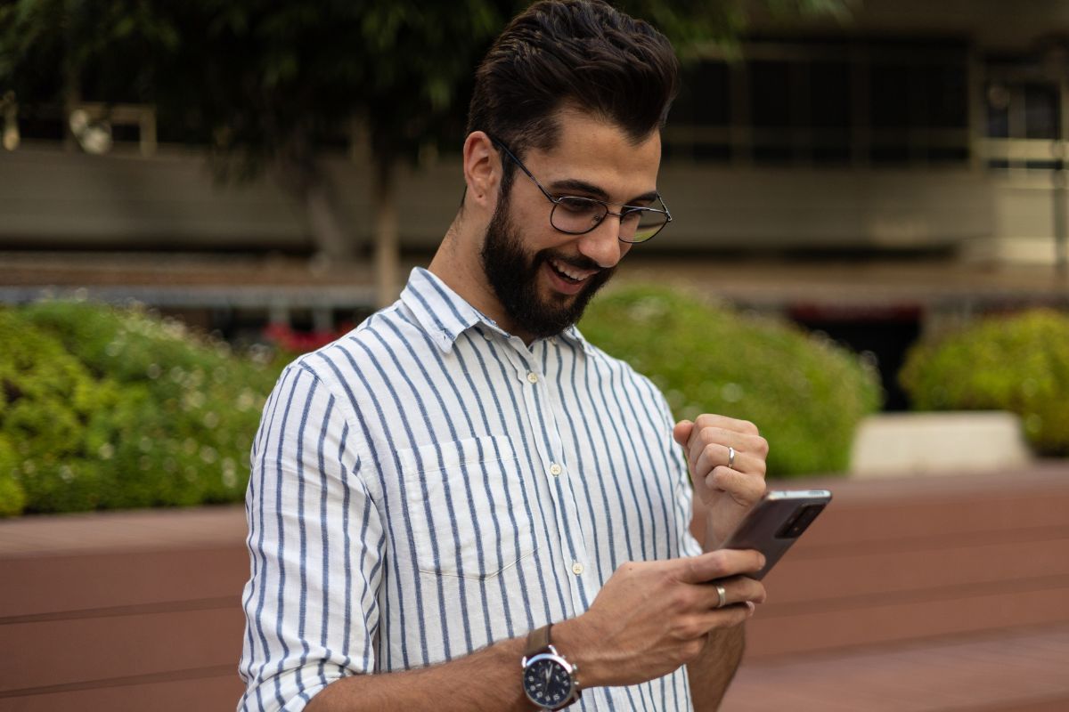 A picture of a happy person.