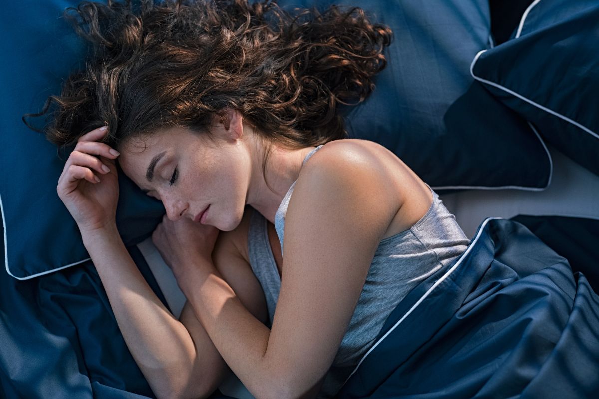 A picture of someone sleeping.