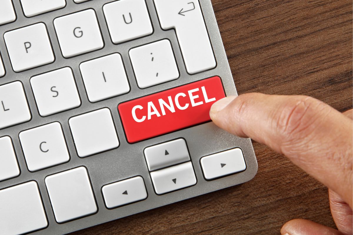 A picture of a cancel button. 