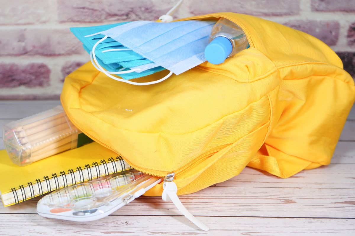 A picture of a bag with stuff. 