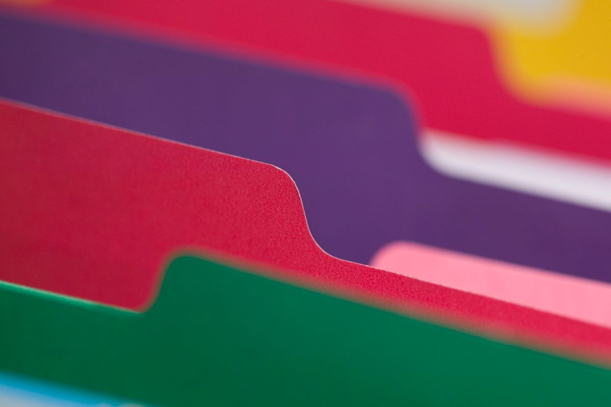 A picture of folders. 