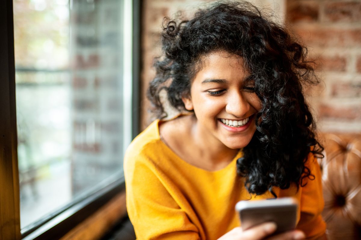 A picture of someone smiling. 