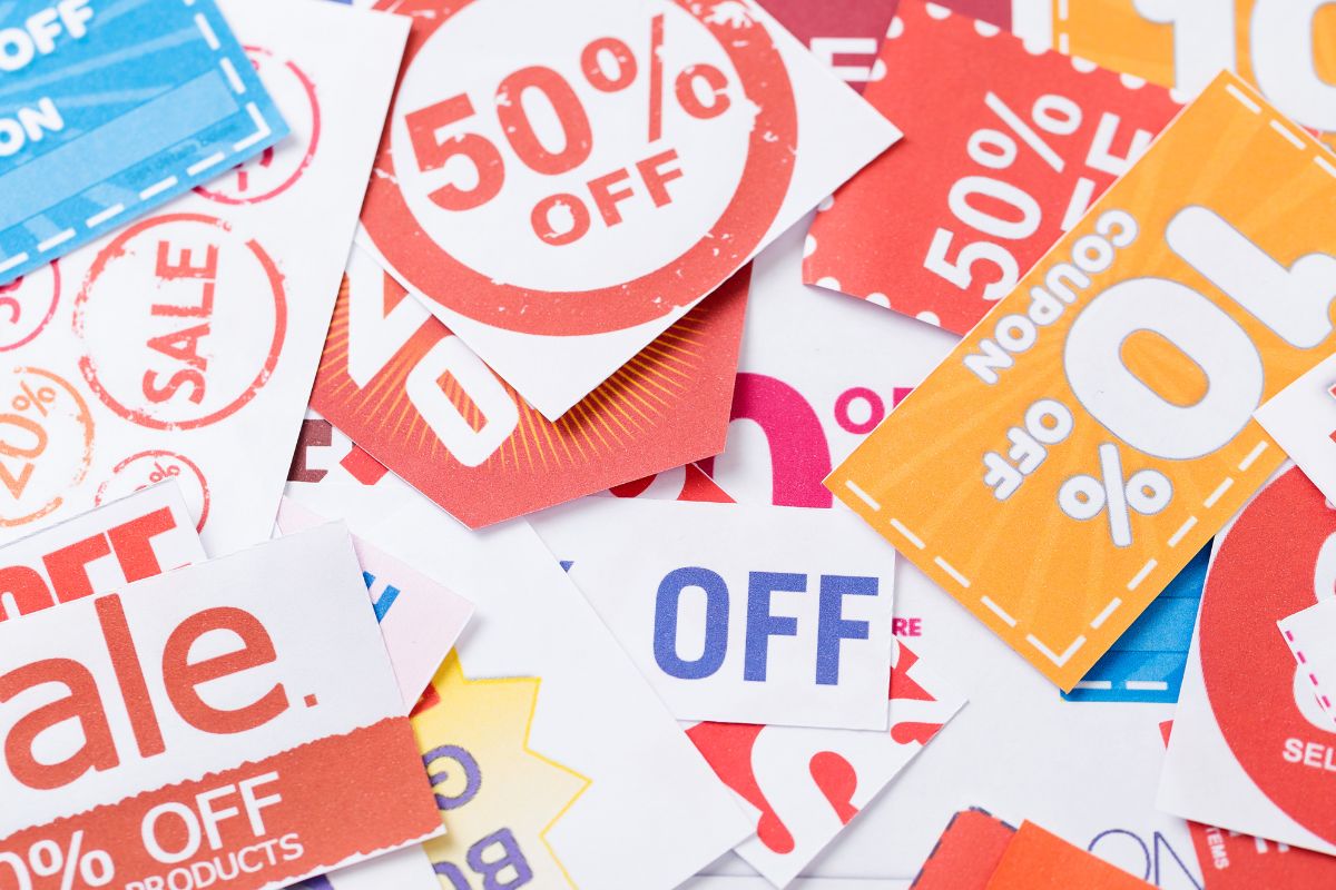 A picture of coupons. 