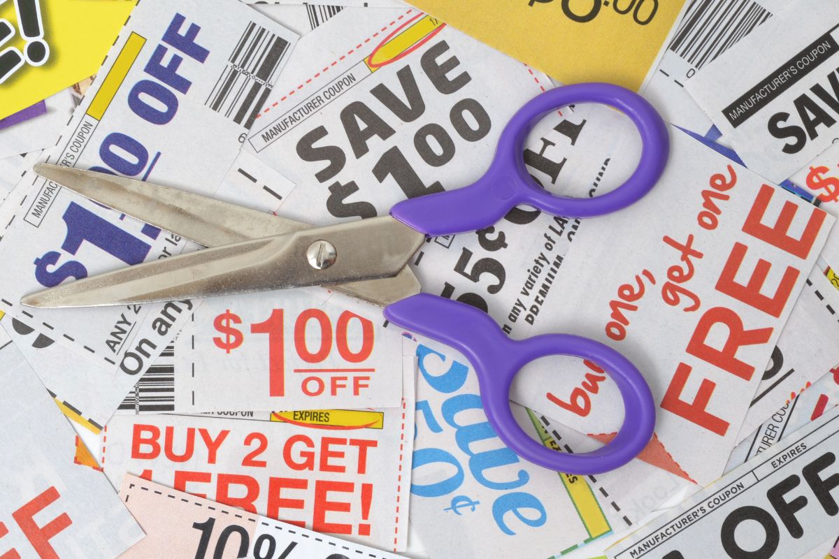 A picture of coupons.