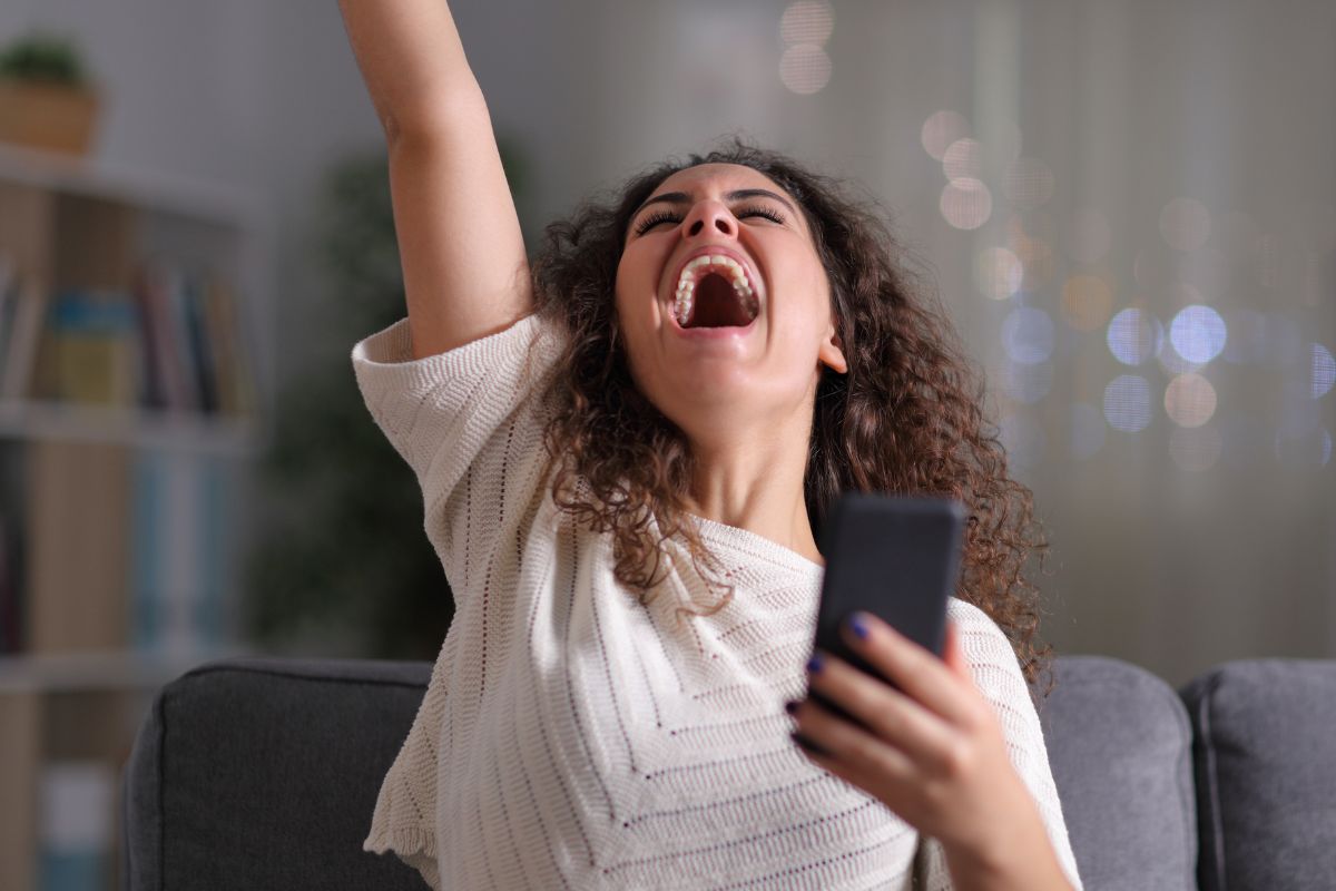 A picture of someone celebrating.