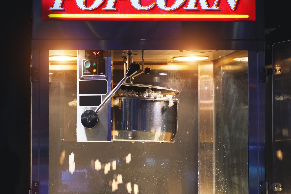 A picture of a popcorn machine. 