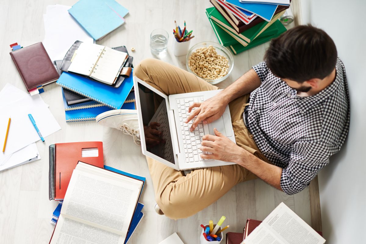 A picture of someone working hard.