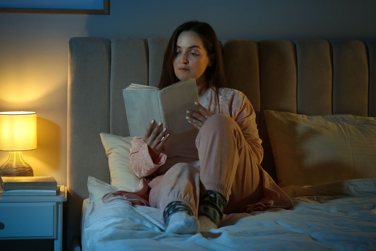 A picture of someone reading a book. 