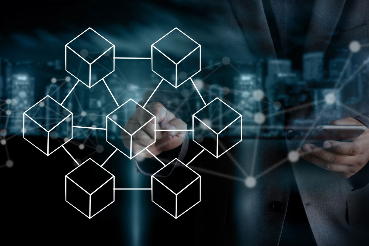 A picture of a blockchain structure.