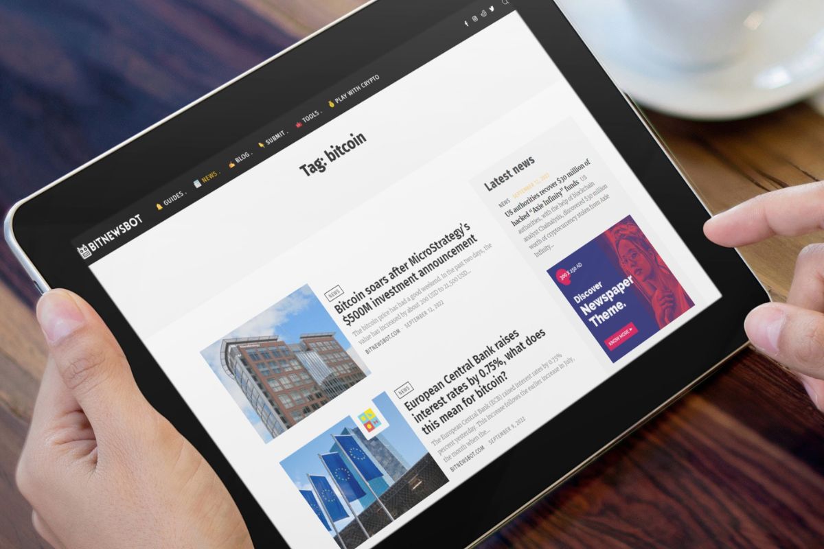 A picture of news about Bitcoin.