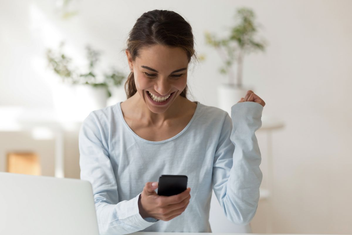 A picture of someone happy.