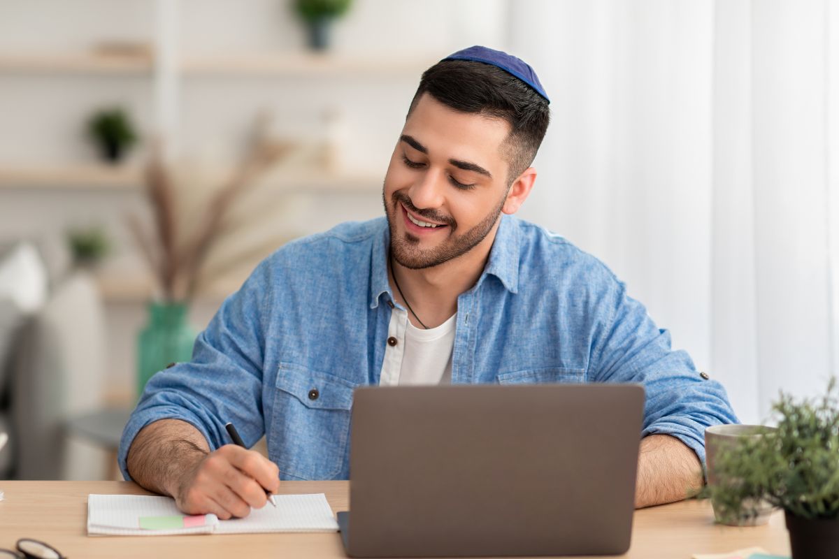 A picture of someone writing something.