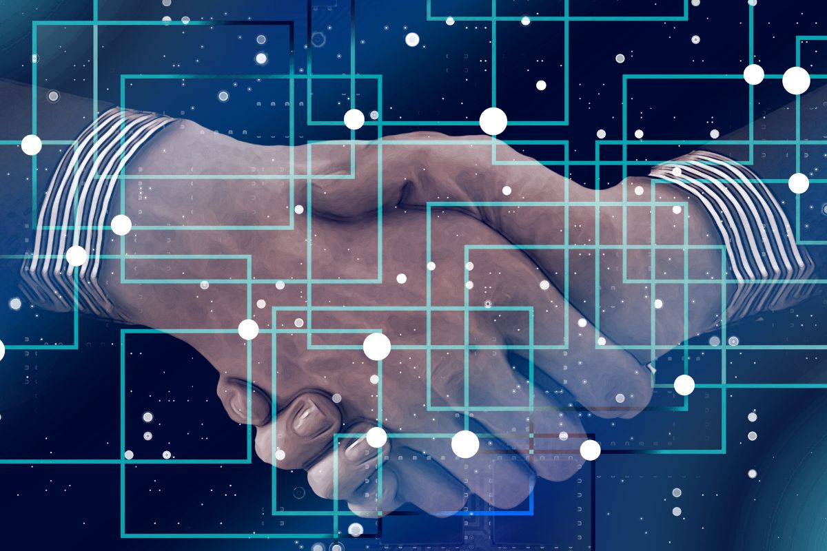 A picture of someone shaking their hands.