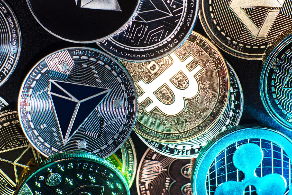 A picture of crypto tokens.