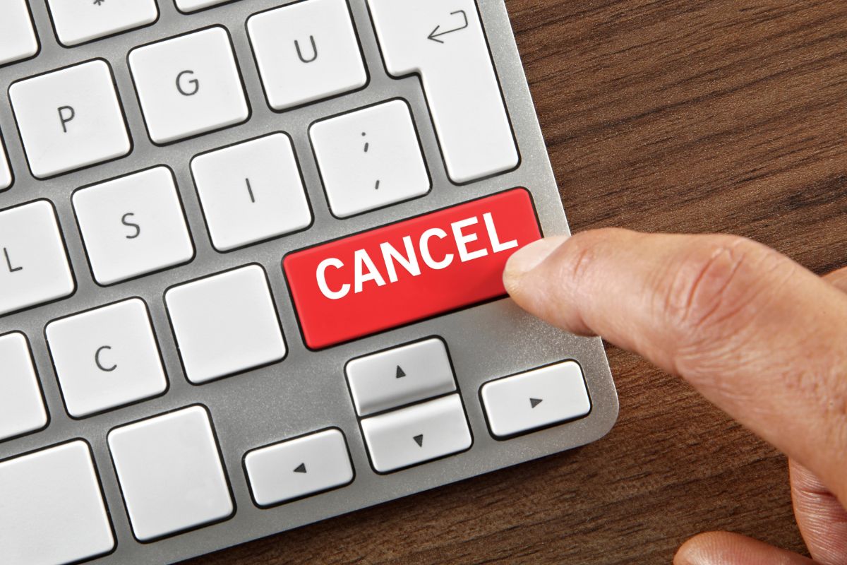 A picture of a cancel button.