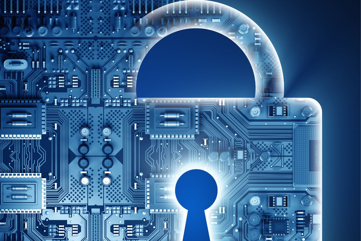 A picture of a digital lock.