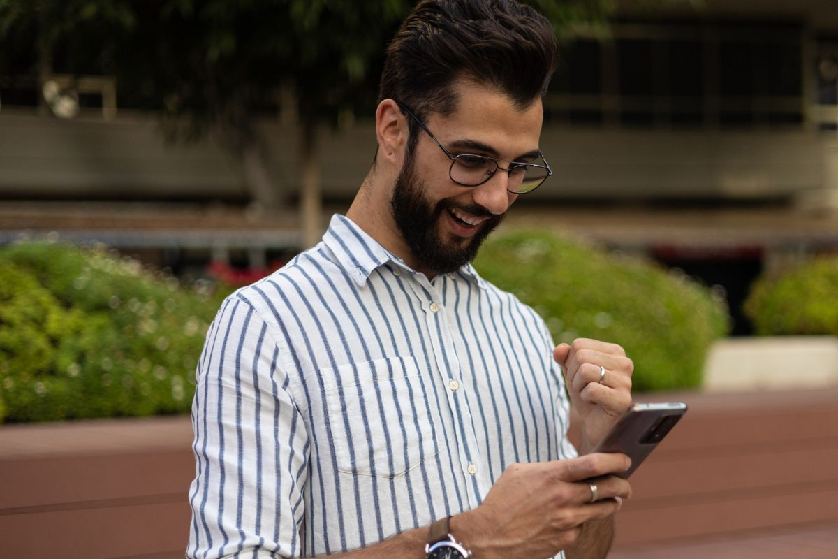 A picture of someone celebrating.