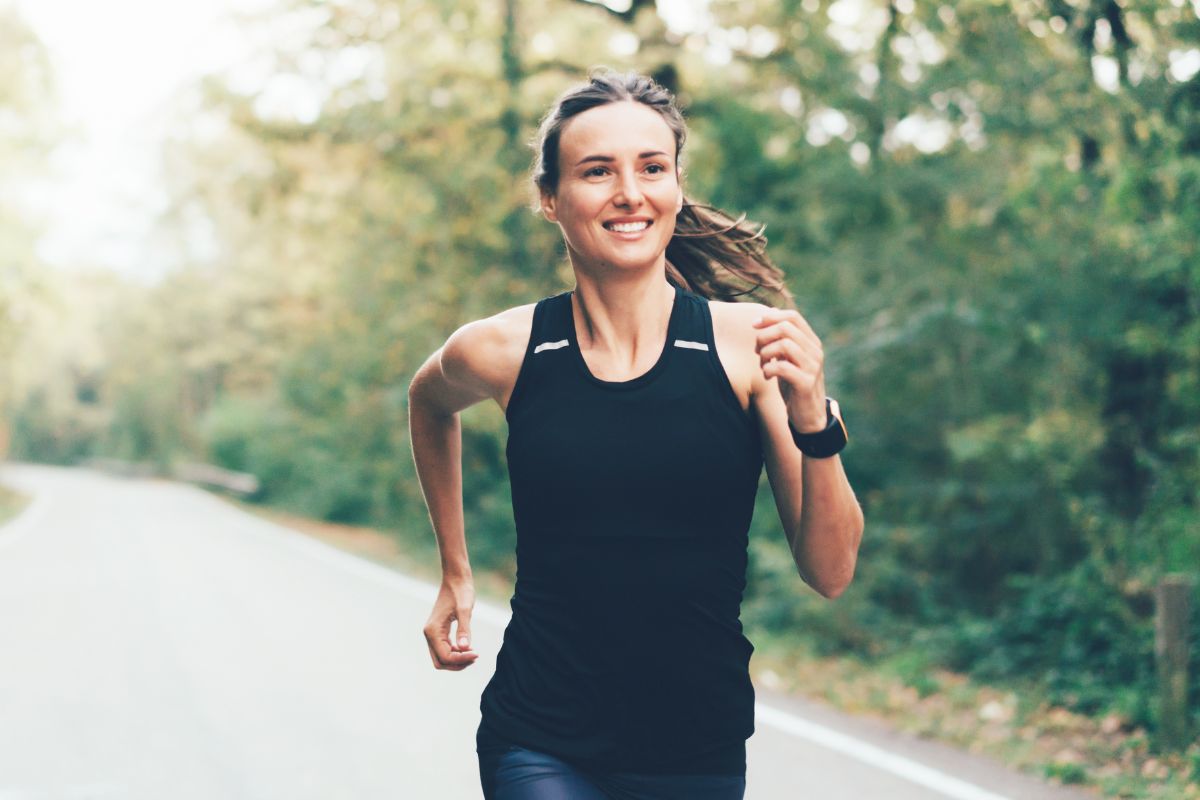A picture of someone jogging.