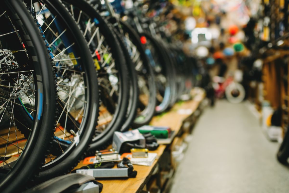 A picture of a bicycle shop.
