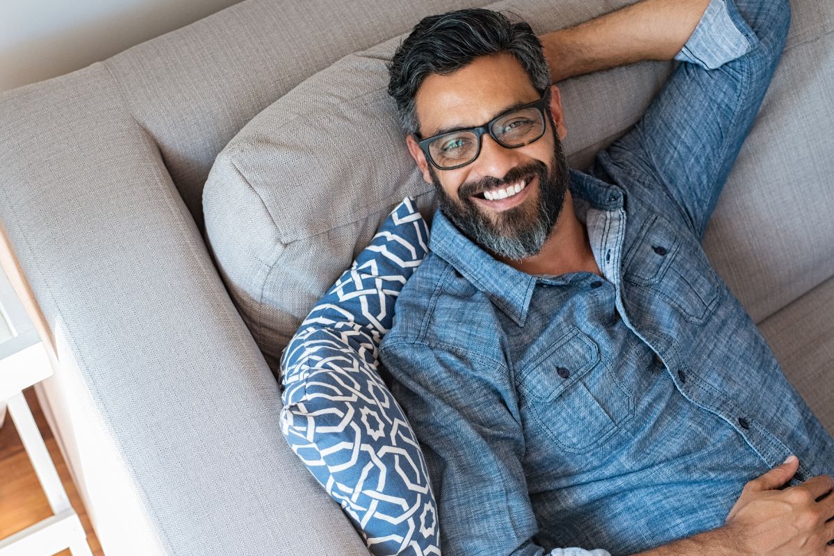 A picture of someone relaxing.