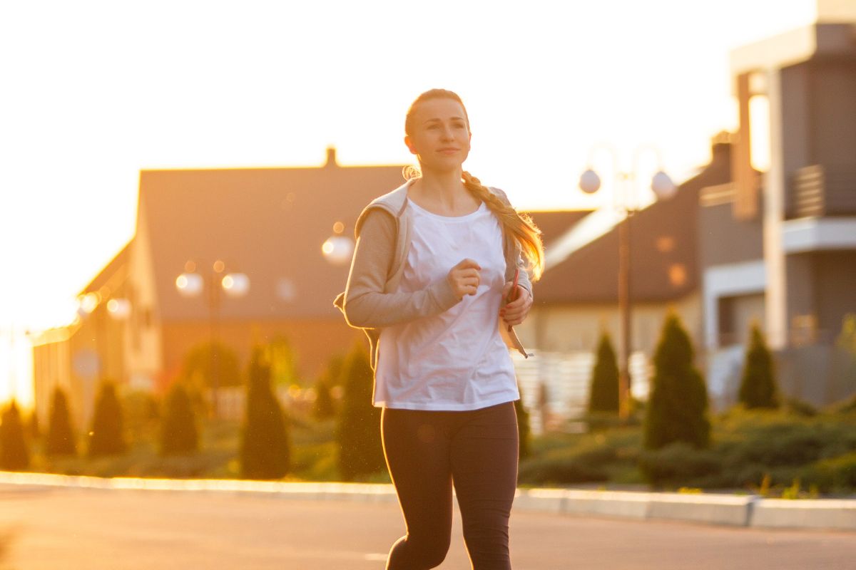 A picture of someone jogging.