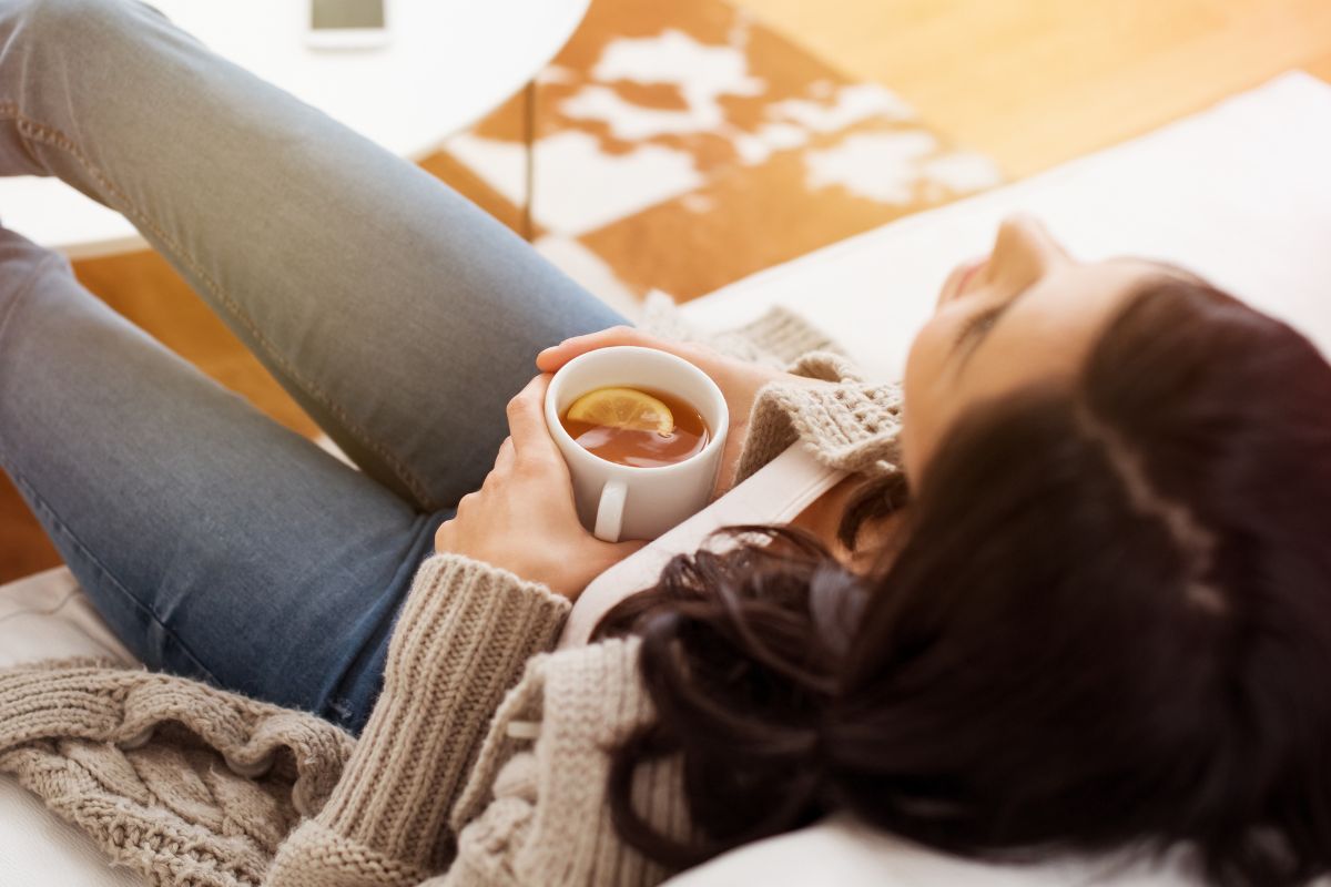 A picture of someone relaxing.