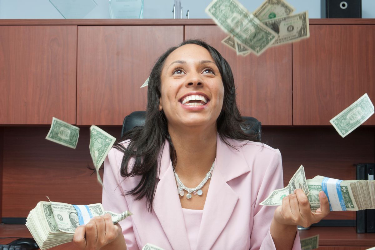 A picture of someone happy.