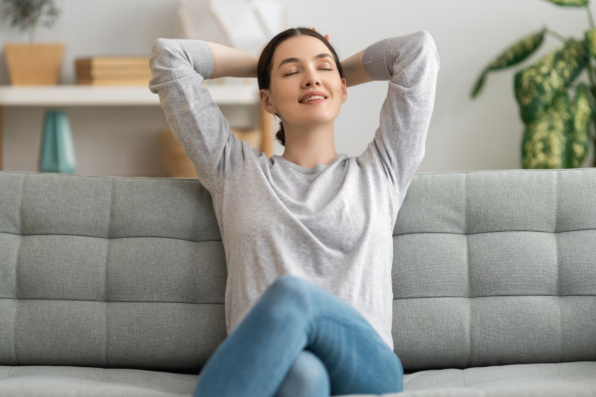 A picture of someone relaxing.