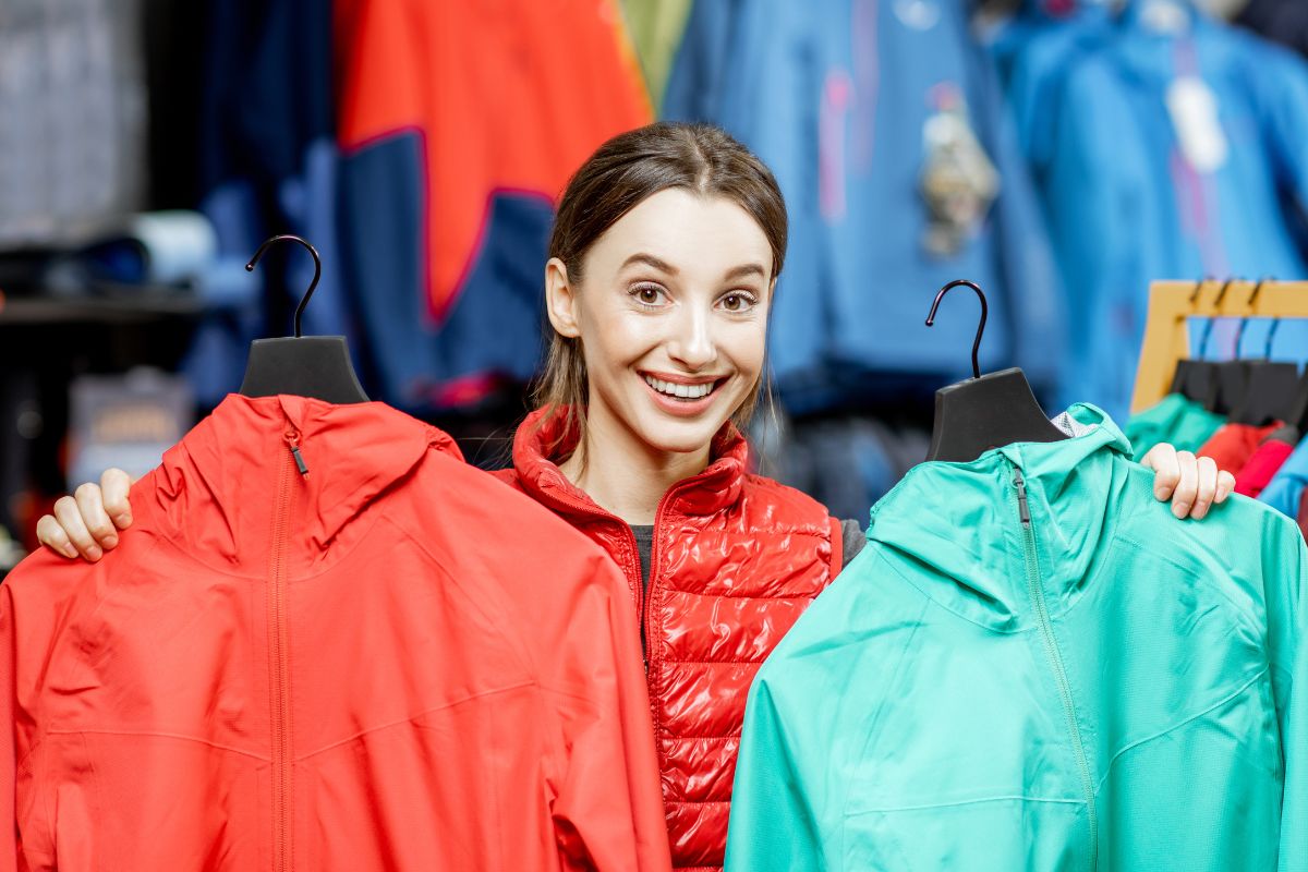 A picture of someone with winter clothing.