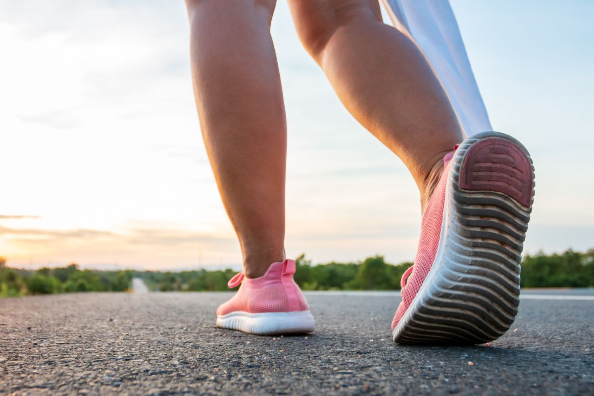 A picture of someone walking.