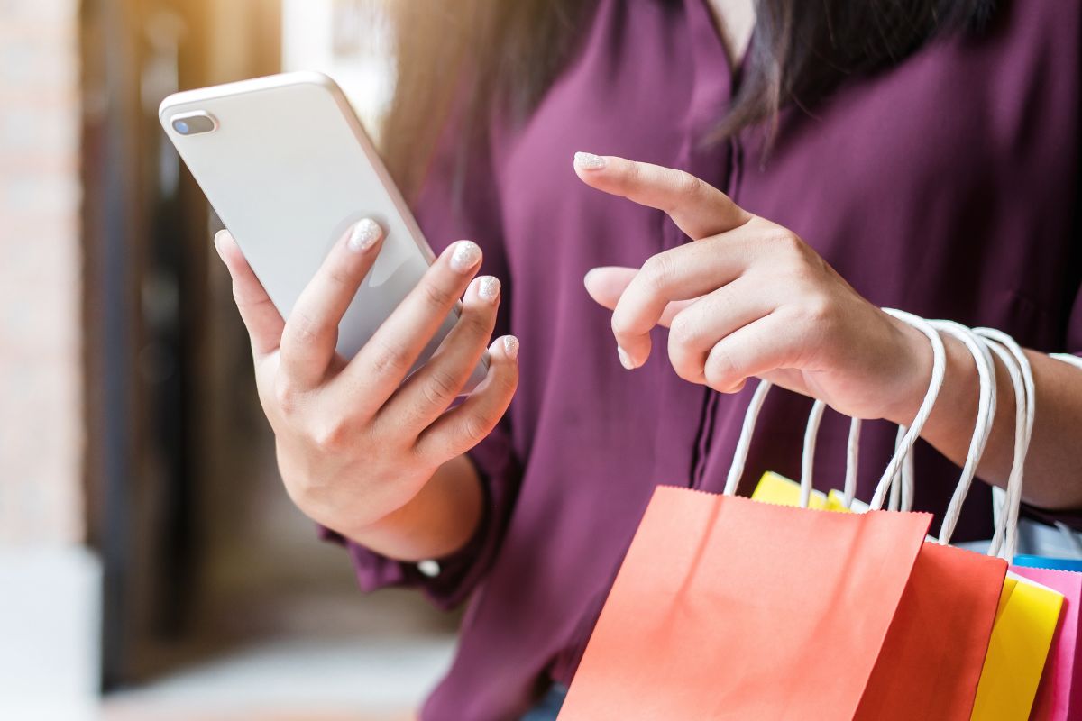 A picture of someone who shopped.