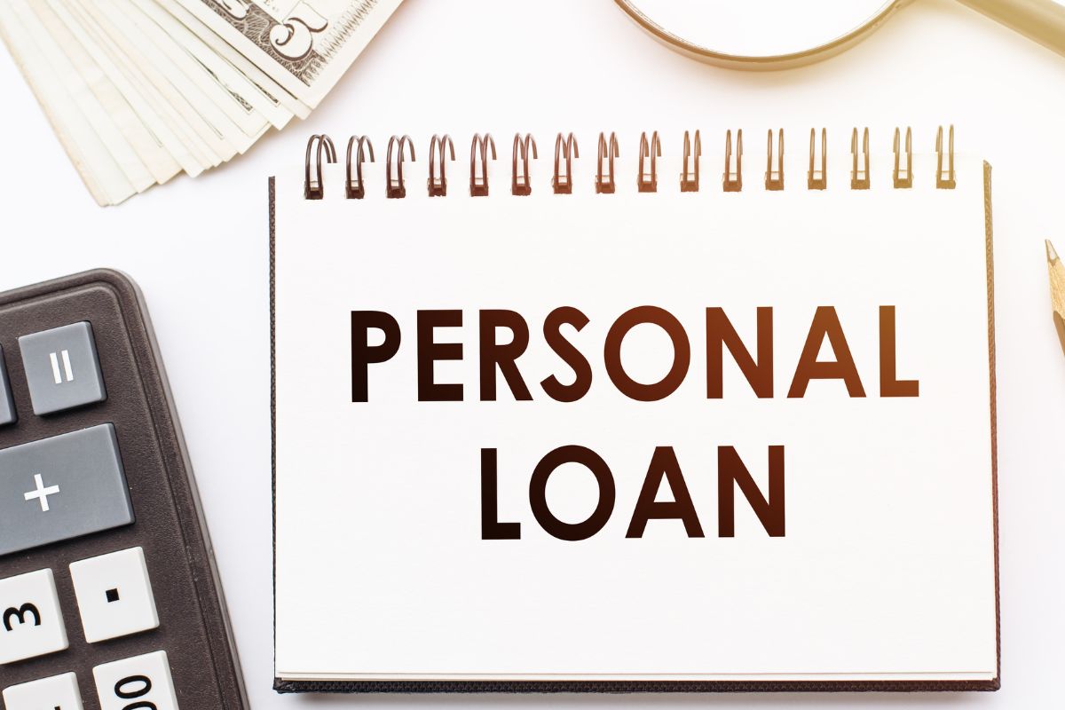 Picture of a paper with personal loan wording.