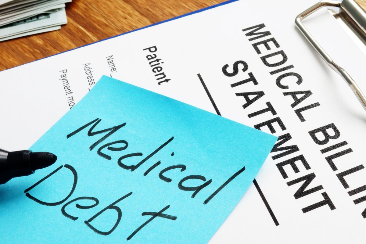 Picture of a medical debt statement.